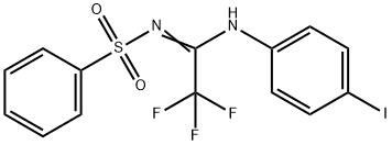 N-[2,2,2-trifluoro-N-(4-iodophenyl)ethanimidoyl]benzenesulfonamide Structural