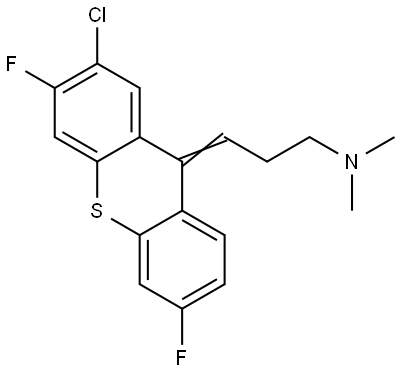 N-[3-(2-chloro-3,6-difluoro-9H-thioxanthen-9-ylidene)propyl]-N,N-dimethylamine Structural