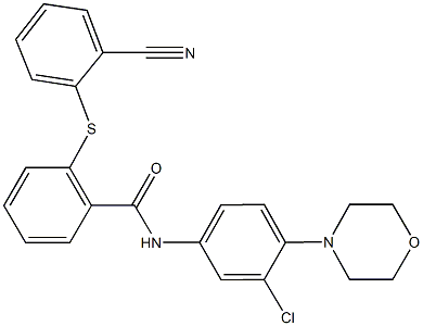 N-[3-chloro-4-(4-morpholinyl)phenyl]-2-[(2-cyanophenyl)sulfanyl]benzamide Structural
