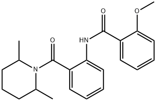 N-{2-[(2,6-dimethyl-1-piperidinyl)carbonyl]phenyl}-2-methoxybenzamide Structural