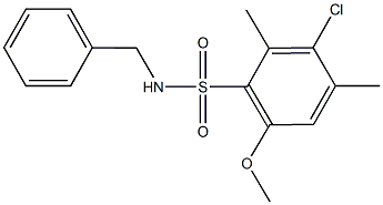 N-benzyl-3-chloro-6-methoxy-2,4-dimethylbenzenesulfonamide Structural