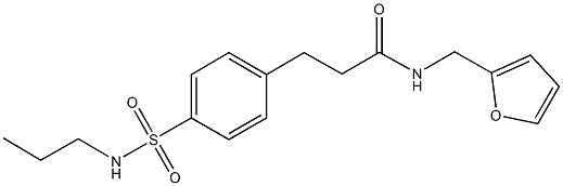 N-(2-furylmethyl)-3-{4-[(propylamino)sulfonyl]phenyl}propanamide Structural