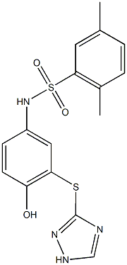 N-[4-hydroxy-3-(1H-1,2,4-triazol-3-ylsulfanyl)phenyl]-2,5-dimethylbenzenesulfonamide Structural