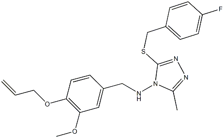 N-[4-(allyloxy)-3-methoxybenzyl]-N-{3-[(4-fluorobenzyl)sulfanyl]-5-methyl-4H-1,2,4-triazol-4-yl}amine Structural