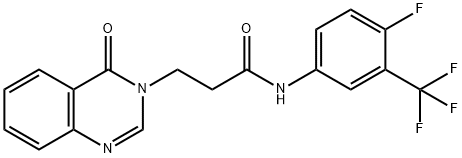 N-[4-fluoro-3-(trifluoromethyl)phenyl]-3-(4-oxo-3(4H)-quinazolinyl)propanamide Structural