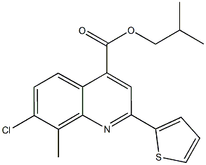 isobutyl 7-chloro-8-methyl-2-(2-thienyl)-4-quinolinecarboxylate Structural