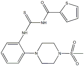 N-{2-[4-(methylsulfonyl)-1-piperazinyl]phenyl}-N'-(2-thienylcarbonyl)thiourea Structural