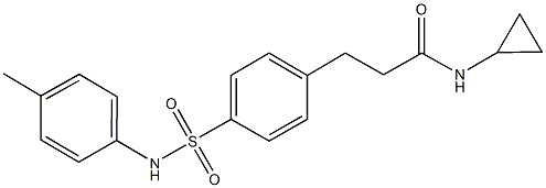 N-cyclopropyl-3-[4-(4-toluidinosulfonyl)phenyl]propanamide Structural