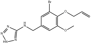 N-[4-(allyloxy)-3-bromo-5-methoxybenzyl]-N-(2H-tetraazol-5-yl)amine Structural