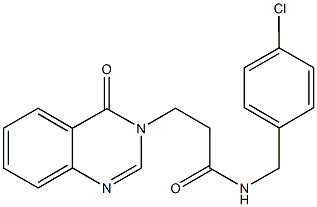 N-(4-chlorobenzyl)-3-(4-oxo-3(4H)-quinazolinyl)propanamide Structural