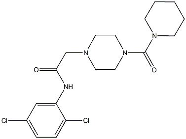 N-(2,5-dichlorophenyl)-2-[4-(1-piperidinylcarbonyl)-1-piperazinyl]acetamide Structural