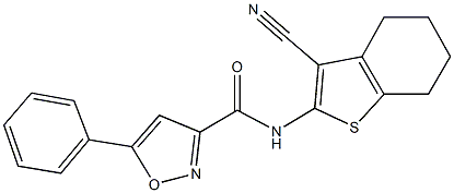 N-(3-cyano-4,5,6,7-tetrahydro-1-benzothien-2-yl)-5-phenyl-3-isoxazolecarboxamide Structural