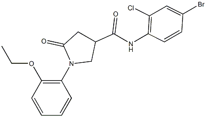 N-(4-bromo-2-chlorophenyl)-1-(2-ethoxyphenyl)-5-oxo-3-pyrrolidinecarboxamide Structural