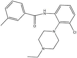 N-[3-chloro-2-(4-ethyl-1-piperazinyl)phenyl]-3-methylbenzamide Structural