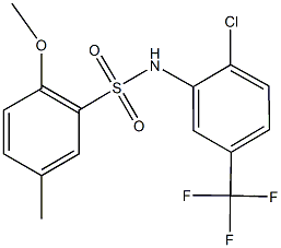 N-[2-chloro-5-(trifluoromethyl)phenyl]-2-methoxy-5-methylbenzenesulfonamide Structural