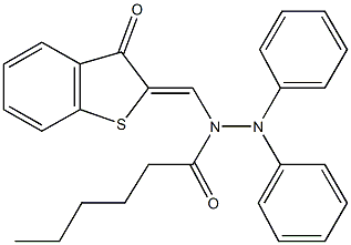 N-[(3-oxo-1-benzothien-2(3H)-ylidene)methyl]-N',N'-diphenylhexanohydrazide Structural