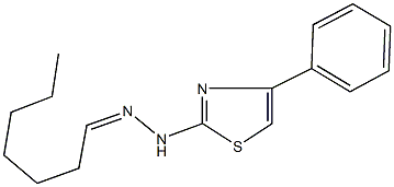 heptanal (4-phenyl-1,3-thiazol-2-yl)hydrazone Structural