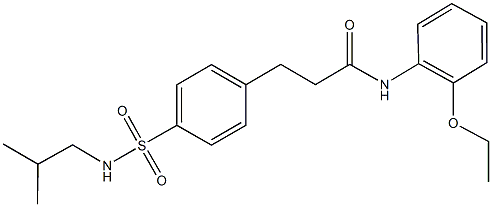 N-(2-ethoxyphenyl)-3-{4-[(isobutylamino)sulfonyl]phenyl}propanamide Structural