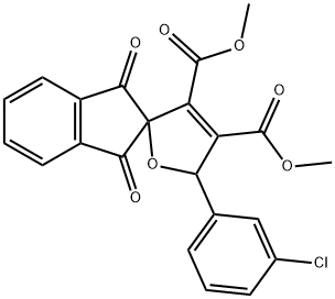 dimethyl 2-(3-chlorophenyl)-2,5-dihydro-1',3'(2'H)-dioxospiro[furan-5,2'-(1'H)-indene]-3,4-dicarboxylate Structural
