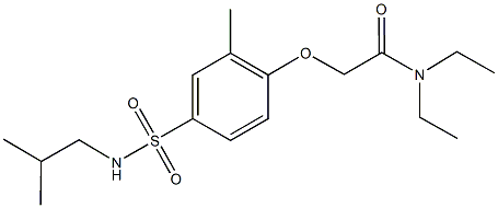 N,N-diethyl-2-{4-[(isobutylamino)sulfonyl]-2-methylphenoxy}acetamide Structural