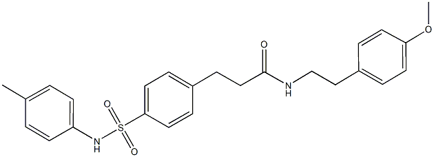 N-[2-(4-methoxyphenyl)ethyl]-3-[4-(4-toluidinosulfonyl)phenyl]propanamide Structural