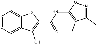 N-(3,4-dimethyl-5-isoxazolyl)-3-hydroxy-1-benzothiophene-2-carboxamide Structural
