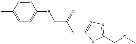 N-[5-(methoxymethyl)-1,3,4-thiadiazol-2-yl]-2-[(4-methylphenyl)sulfanyl]acetamide Structural