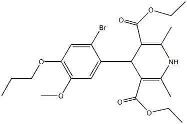 diethyl 4-(2-bromo-5-methoxy-4-propoxyphenyl)-2,6-dimethyl-1,4-dihydro-3,5-pyridinedicarboxylate Structural