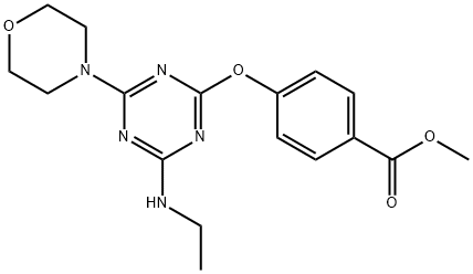 methyl 4-{[4-(ethylamino)-6-(4-morpholinyl)-1,3,5-triazin-2-yl]oxy}benzoate Structural