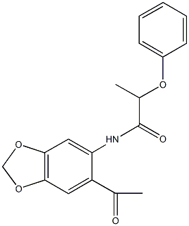 N-(6-acetyl-1,3-benzodioxol-5-yl)-2-phenoxypropanamide Structural
