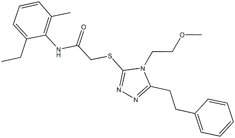 N-(2-ethyl-6-methylphenyl)-2-{[4-(2-methoxyethyl)-5-(2-phenylethyl)-4H-1,2,4-triazol-3-yl]sulfanyl}acetamide Structural