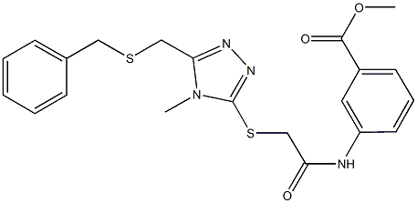 methyl 3-{[({5-[(benzylsulfanyl)methyl]-4-methyl-4H-1,2,4-triazol-3-yl}sulfanyl)acetyl]amino}benzoate Structural