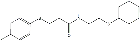 N-[2-(cyclohexylsulfanyl)ethyl]-3-[(4-methylphenyl)sulfanyl]propanamide Structural