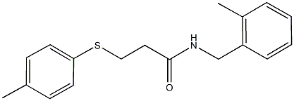 N-(2-methylbenzyl)-3-[(4-methylphenyl)sulfanyl]propanamide Structural