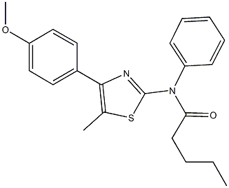 N-[4-(4-methoxyphenyl)-5-methyl-1,3-thiazol-2-yl]-N-phenylpentanamide Structural