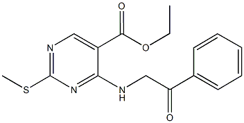 ethyl 2-(methylsulfanyl)-4-[(2-oxo-2-phenylethyl)amino]-5-pyrimidinecarboxylate Structural