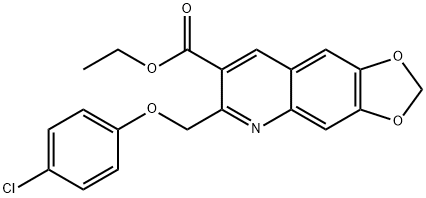 ethyl6-[(4-chlorophenoxy)methyl][1,3]dioxolo[4,5-g]quinoline-7-carboxylate Structural