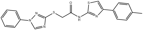 N-[4-(4-methylphenyl)-1,3-thiazol-2-yl]-2-[(1-phenyl-1H-1,2,4-triazol-3-yl)thio]acetamide Structural