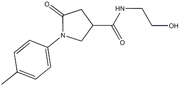 N-(2-hydroxyethyl)-1-(4-methylphenyl)-5-oxo-3-pyrrolidinecarboxamide Structural