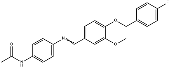 N-[4-({4-[(4-fluorobenzyl)oxy]-3-methoxybenzylidene}amino)phenyl]acetamide Structural