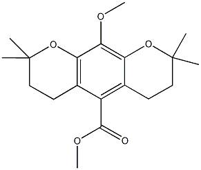 methyl 10-methoxy-2,2,8,8-tetramethyl-3,4,7,8-tetrahydro-2H,6H-pyrano[3,2-g]chromene-5-carboxylate Structural