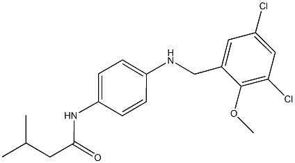 N-{4-[(3,5-dichloro-2-methoxybenzyl)amino]phenyl}-3-methylbutanamide Structural