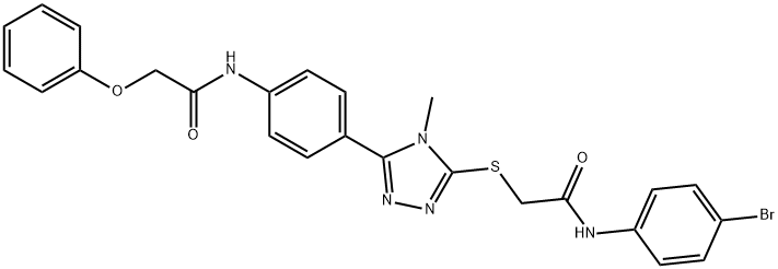 N-(4-bromophenyl)-2-[(4-methyl-5-{4-[(phenoxyacetyl)amino]phenyl}-4H-1,2,4-triazol-3-yl)sulfanyl]acetamide Structural