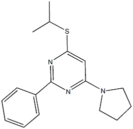 isopropyl 2-phenyl-6-(1-pyrrolidinyl)-4-pyrimidinyl sulfide Structural