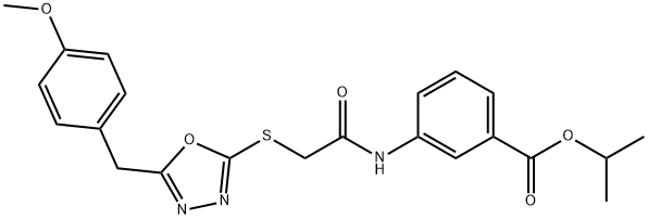 isopropyl 3-[({[5-(4-methoxybenzyl)-1,3,4-oxadiazol-2-yl]sulfanyl}acetyl)amino]benzoate Structural