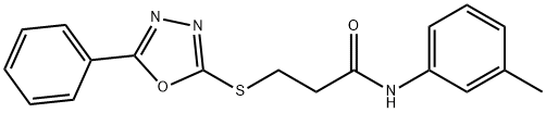 N-(3-methylphenyl)-3-[(5-phenyl-1,3,4-oxadiazol-2-yl)sulfanyl]propanamide Structural