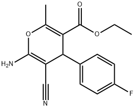 ethyl 6-amino-5-cyano-4-(4-fluorophenyl)-2-methyl-4H-pyran-3-carboxylate Structural