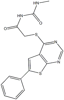 N-methyl-N'-{[(6-phenylthieno[2,3-d]pyrimidin-4-yl)sulfanyl]acetyl}urea Structural