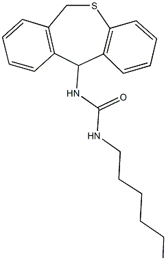 N-(6,11-dihydrodibenzo[b,e]thiepin-11-yl)-N'-hexylurea Structural