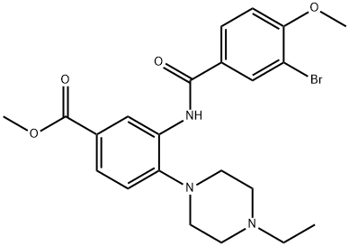 methyl 3-[(3-bromo-4-methoxybenzoyl)amino]-4-(4-ethyl-1-piperazinyl)benzoate Structural